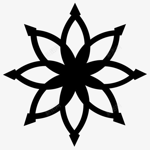 圣莲花莲花图标svg_新图网 https://ixintu.com 圣莲 睡莲 花 荷花 莲花 莲花雕文图标