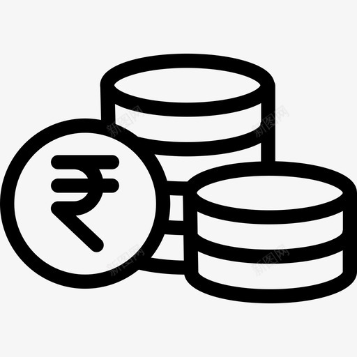 卢比银行和金融17直线图标svg_新图网 https://ixintu.com 卢比 直线 银行和金融17