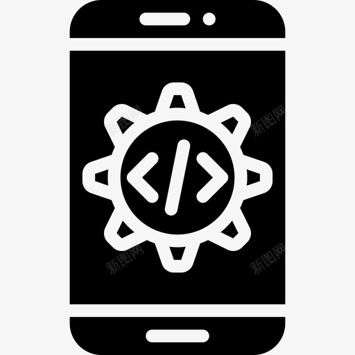 智能手机网络性能填充图标svg_新图网 https://ixintu.com 填充 智能手机 网络性能