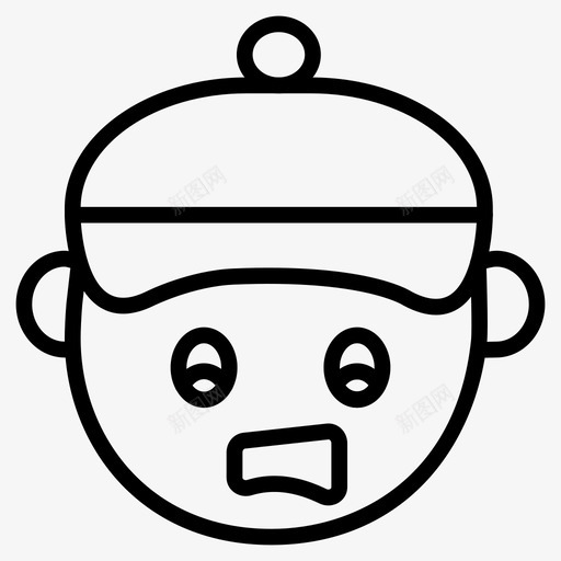 惊异表情脸图标svg_新图网 https://ixintu.com 微笑 惊异 笑脸和表情线第二卷 脸 表情