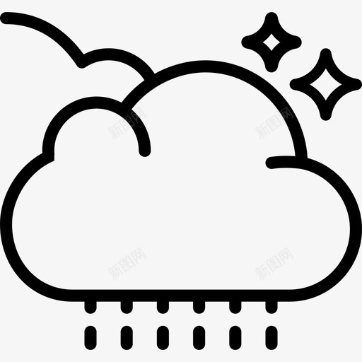 多雨57号天气线性图标svg_新图网 https://ixintu.com 57号天气 多雨 线性