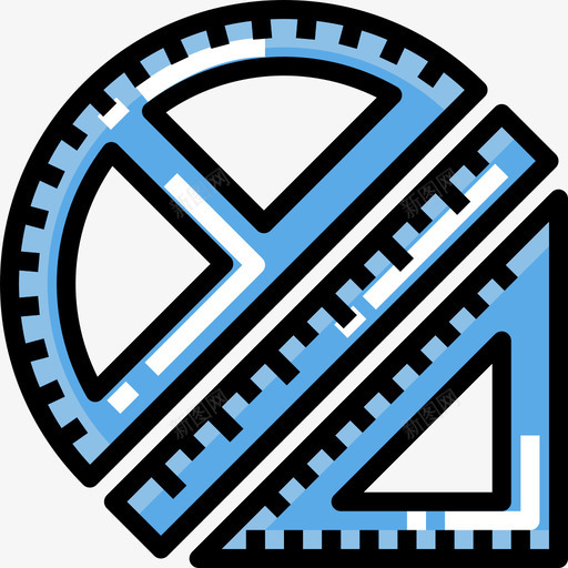 量角器教育填充图标线颜色svg_新图网 https://ixintu.com 教育填充图标 线颜色 量角器
