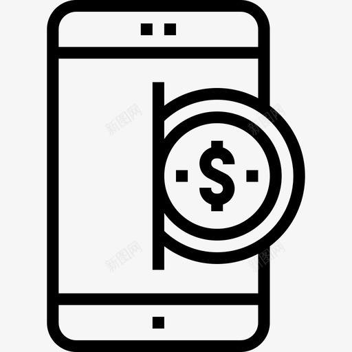 移动电话银行业务20线性图标svg_新图网 https://ixintu.com 移动电话 线性 银行业务20