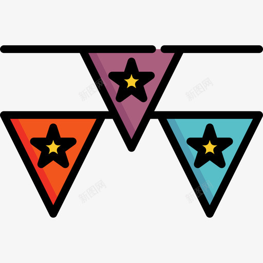 花环美丽的直线的颜色图标svg_新图网 https://ixintu.com 直线的颜色 美丽的 花环