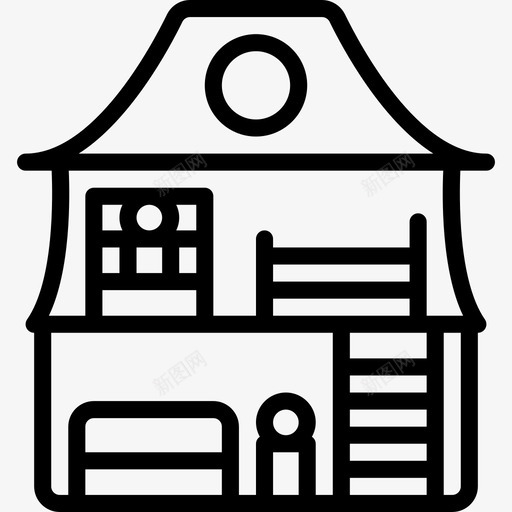 玩偶屋玩具30线性图标svg_新图网 https://ixintu.com 玩偶屋 玩具30 线性