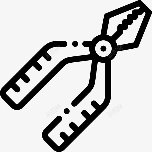 钳子木工零件和工具线性图标svg_新图网 https://ixintu.com 木工零件和工具 线性 钳子