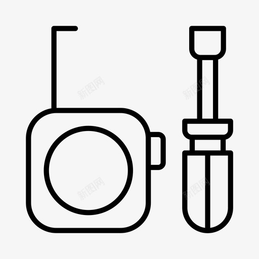 工具施工翻新图标svg_新图网 https://ixintu.com 卷尺 工具 施工 翻新 螺丝刀