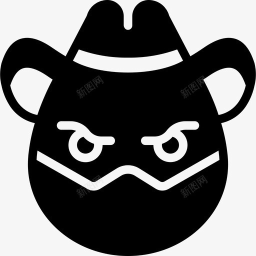 牛仔表情7填充图标svg_新图网 https://ixintu.com 填充 牛仔 表情7