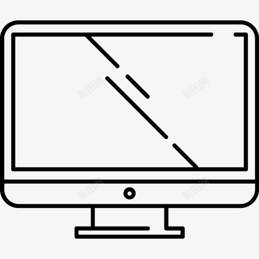 监视器多媒体8线路128px图标svg_新图网 https://ixintu.com 多媒体8 监视器 线路128px