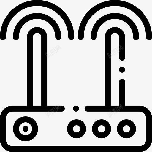 Wifi路由器媒体技术5线性图标svg_新图网 https://ixintu.com Wifi路由器 媒体技术5 线性