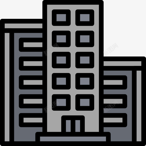 建筑城市元素31线性颜色图标svg_新图网 https://ixintu.com 城市元素31 建筑 线性颜色