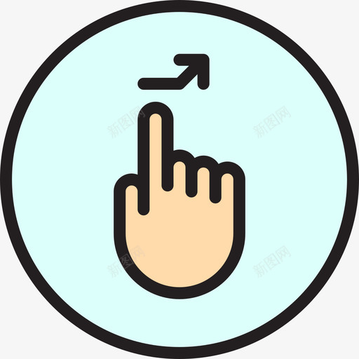 轻触手势设置5线性颜色图标svg_新图网 https://ixintu.com 手势设置5 线性颜色 轻触
