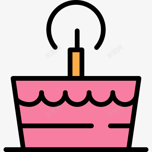 生日蛋糕55岁宝宝线性颜色图标svg_新图网 https://ixintu.com 55岁宝宝 生日蛋糕 线性颜色
