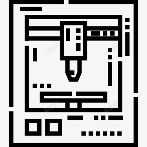 3d打印机工程16线性图标svg_新图网 https://ixintu.com 3d打印机 工程16 线性