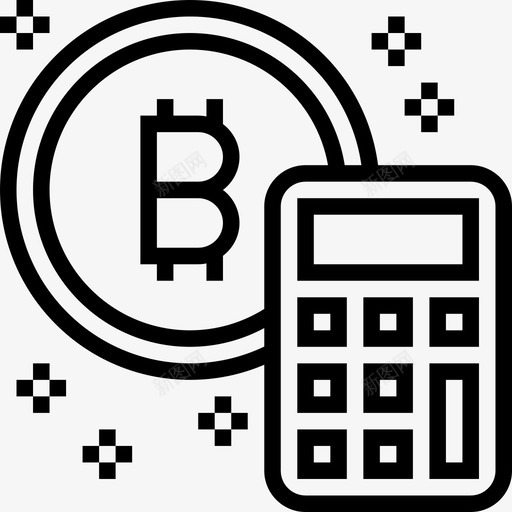 计算器比特币45线性图标svg_新图网 https://ixintu.com 比特币45 线性 计算器