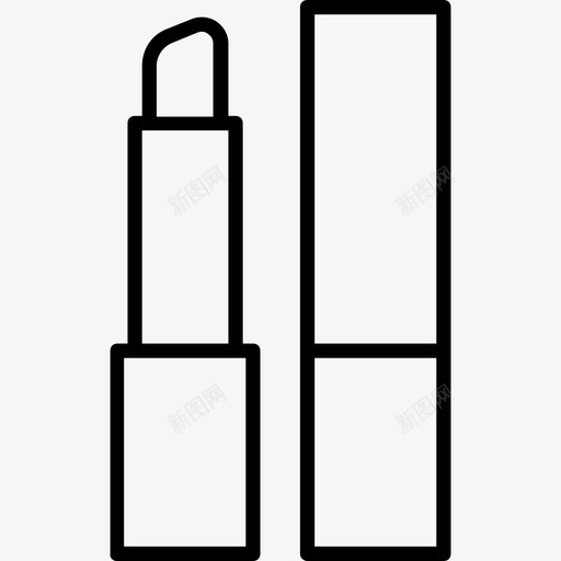 口红化妆品2线性图标svg_新图网 https://ixintu.com 化妆品2 口红 线性