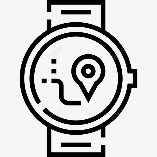 智能手表户外活动20线性图标svg_新图网 https://ixintu.com 户外活动20 智能手表 线性