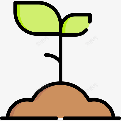 植物春季15线形颜色图标svg_新图网 https://ixintu.com 春季15 植物 线形颜色