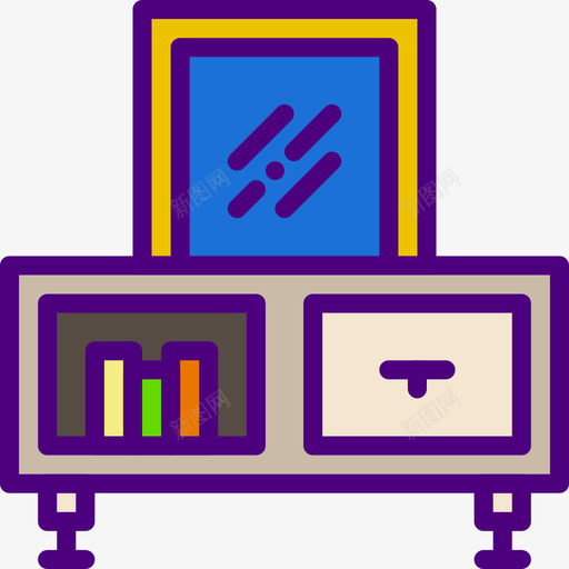 镜子家具户线颜色图标svg_新图网 https://ixintu.com 家具户 线颜色 镜子