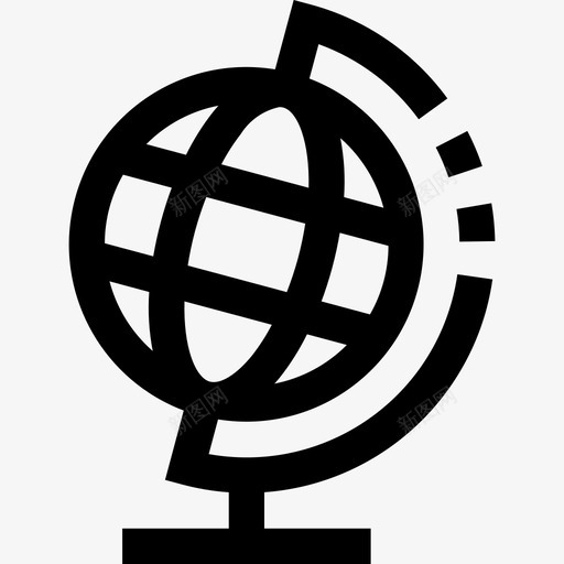地球仪学校和教育4直线图标svg_新图网 https://ixintu.com 地球仪 学校和教育4 直线