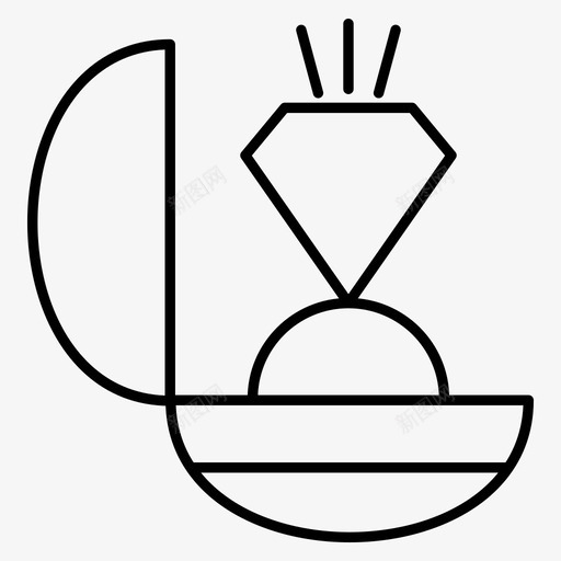 钻戒珠宝求婚图标svg_新图网 https://ixintu.com 求婚 珠宝 钻戒