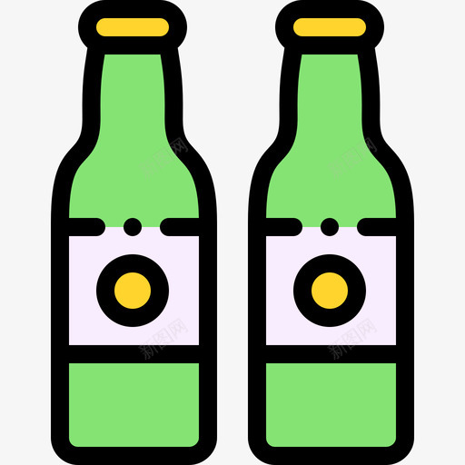 啤酒瓶烧烤19线性颜色图标svg_新图网 https://ixintu.com 啤酒瓶 烧烤19 线性颜色