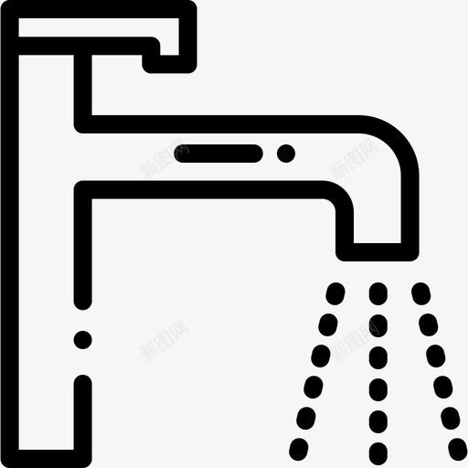 水龙头家庭用品5线性图标svg_新图网 https://ixintu.com 家庭用品5 水龙头 线性