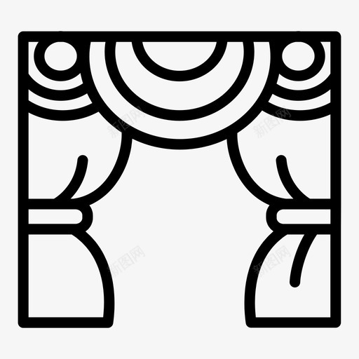 剧院的窗帘敞开的场景的图标svg_新图网 https://ixintu.com 剧院的窗帘 场景的 敞开的 表演的