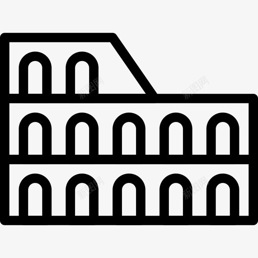 斗兽场旅行82直线图标svg_新图网 https://ixintu.com 斗兽场 旅行82 直线