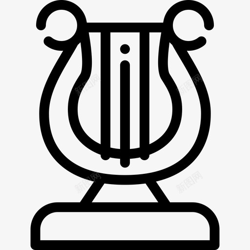 竖琴33号博物馆线性图标svg_新图网 https://ixintu.com 33号博物馆 竖琴 线性