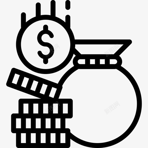 货币商业和金融49直线图标svg_新图网 https://ixintu.com 商业和金融49 直线 货币