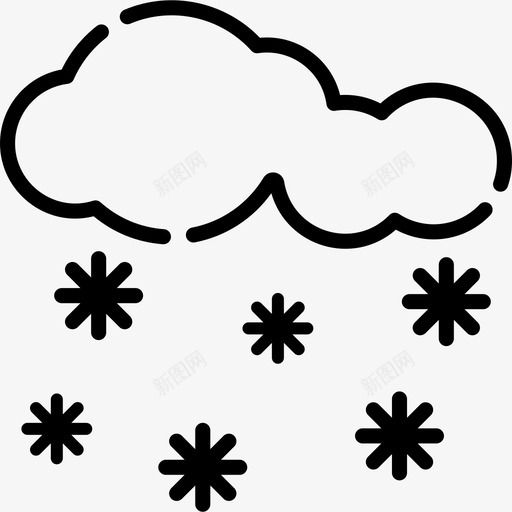 雪冬季自然13线性图标svg_新图网 https://ixintu.com 冬季自然13 线性 雪