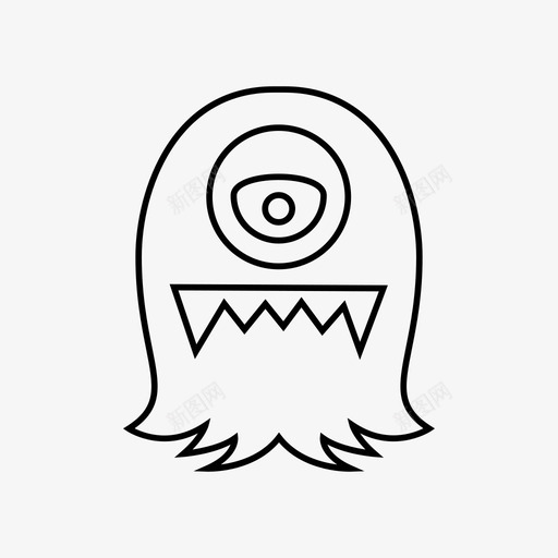 怪物野兽卡通图标svg_新图网 https://ixintu.com 万圣节 卡通 怪物 怪物线 生物 野兽