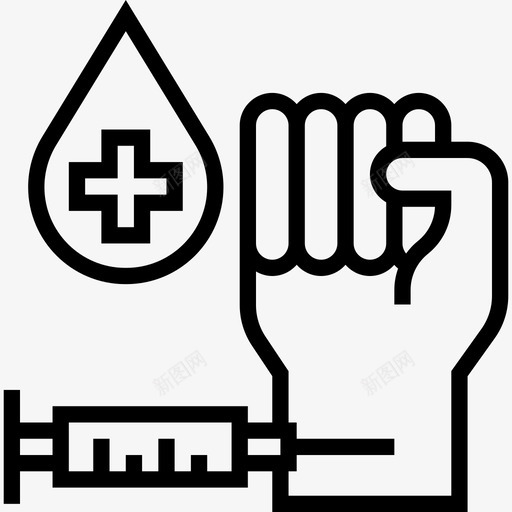 验血体检3次直线型图标svg_新图网 https://ixintu.com 体检3次 直线型 验血