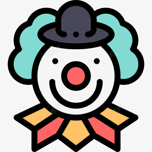 小丑派对和庆典3线性颜色图标svg_新图网 https://ixintu.com 小丑 派对和庆典3 线性颜色