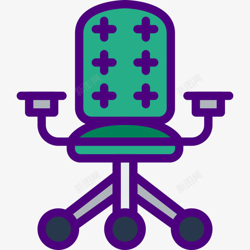 办公椅家具和家居6件线性颜色图标svg_新图网 https://ixintu.com 办公椅 家具和家居6件 线性颜色