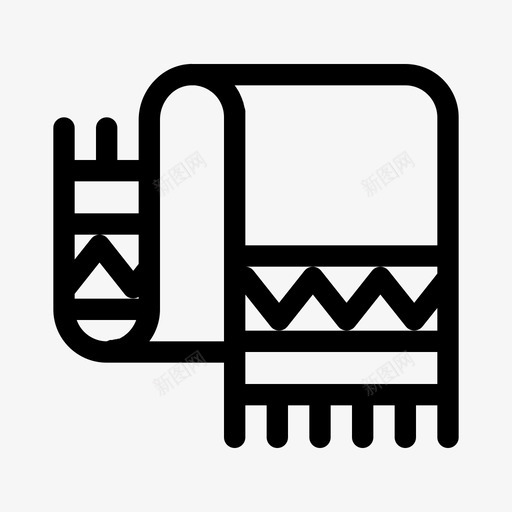 采购产品毯子秋天织物图标svg_新图网 https://ixintu.com 围巾 秋天 秋天的季节轮廓 织物 采购产品毯子