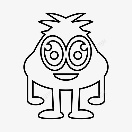 怪物野兽卡通图标svg_新图网 https://ixintu.com 卡通 幽灵 怪物 怪物线 恐怖 野兽