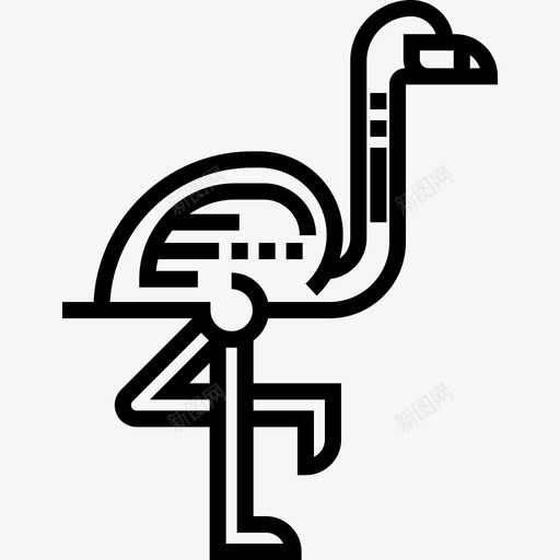 火烈鸟热带11线形图标svg_新图网 https://ixintu.com 火烈鸟 热带11 线形