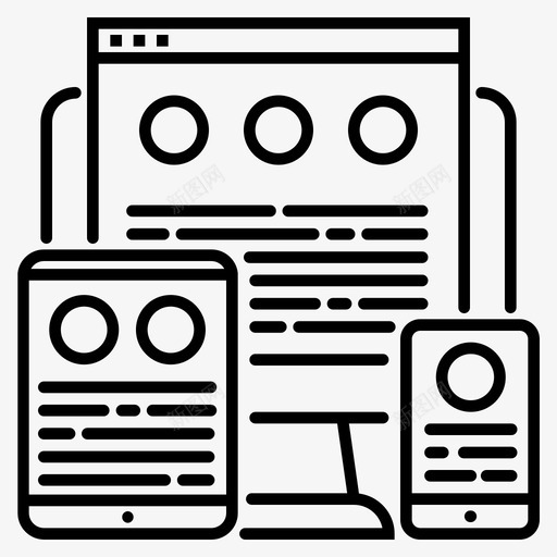 响应式移动式pc图标svg_新图网 https://ixintu.com pc web web开发线艺术 响应式 平板电脑 移动式