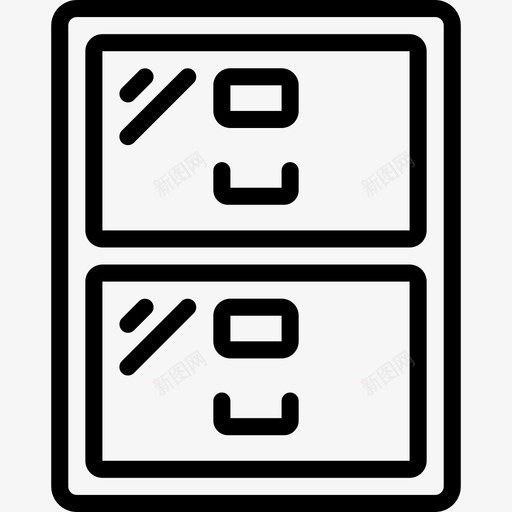文件柜办公设备5线性图标svg_新图网 https://ixintu.com 办公设备5 文件柜 线性