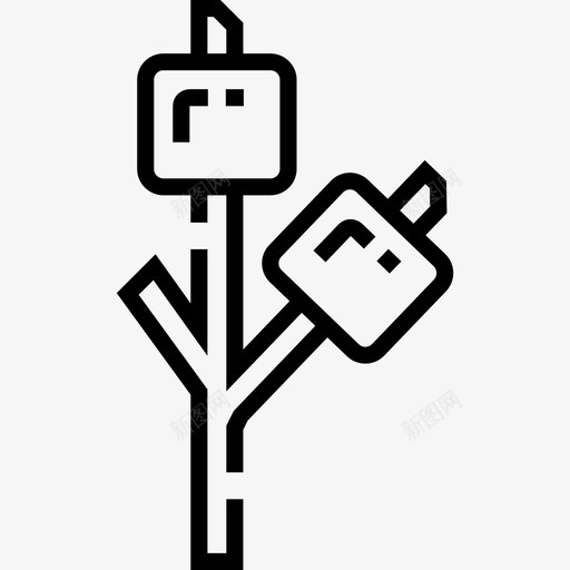 棉花糖烤肉25线性图标svg_新图网 https://ixintu.com 棉花糖 烤肉25 线性