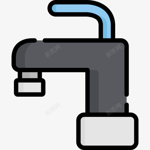 水龙头浴室线性颜色图标svg_新图网 https://ixintu.com 水龙头 浴室 线性颜色