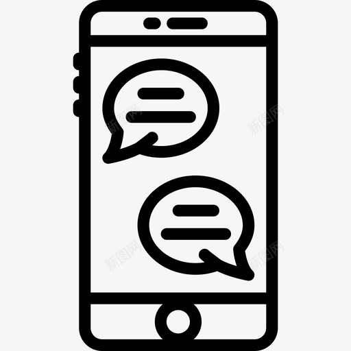 智能手机对话3线性图标svg_新图网 https://ixintu.com 对话3 智能手机 线性