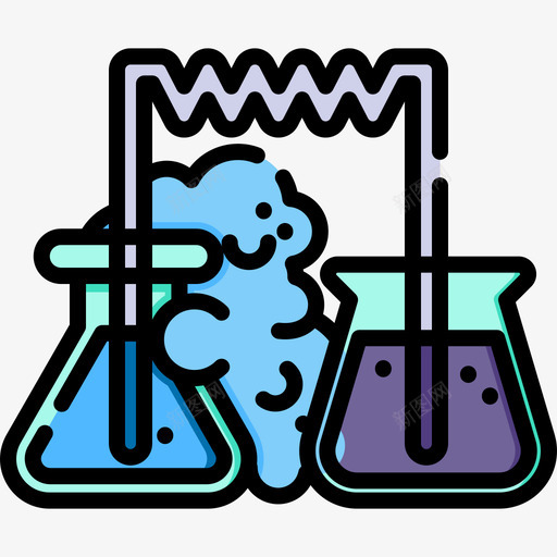 烧瓶化学23线性颜色图标svg_新图网 https://ixintu.com 化学23 烧瓶 线性颜色
