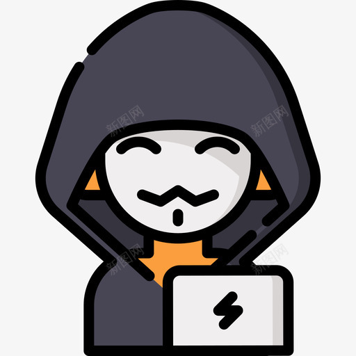 黑客职业11线性颜色图标svg_新图网 https://ixintu.com 线性颜色 职业11 黑客