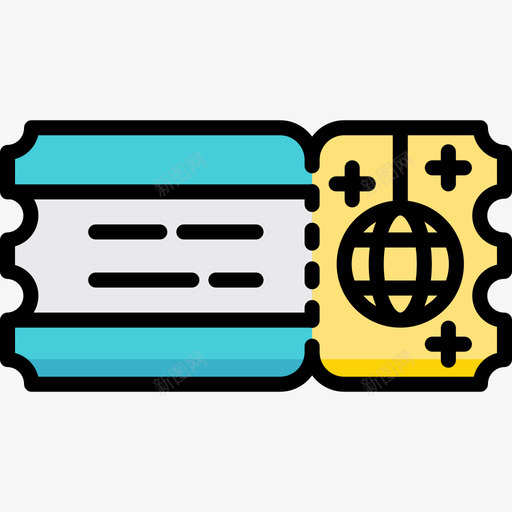 门票迪斯科舞厅线性颜色图标svg_新图网 https://ixintu.com 线性颜色 迪斯科舞厅 门票