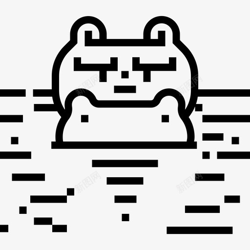 河马野生动物20直系图标svg_新图网 https://ixintu.com 河马 直系 野生动物20