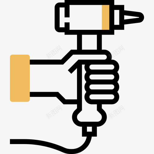 牙钻牙医6黄影图标svg_新图网 https://ixintu.com 牙医6 牙钻 黄影