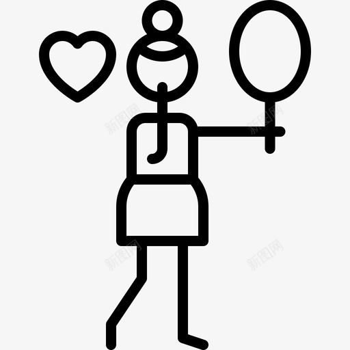 自恋人际关系和情感直系图标svg_新图网 https://ixintu.com 人际关系和情感 宠爱自己 爱美的女人 直系 自恋